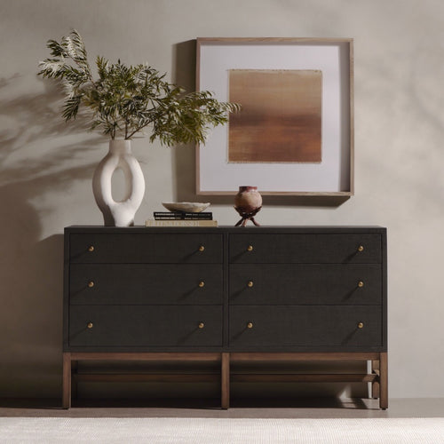 Fiona 6 Drawer Dresser Russet Mahogany Staged View Four Hands