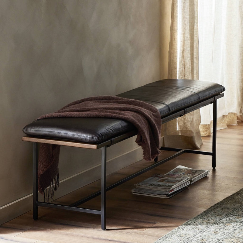 Gabine Accent Bench Sonoma Black Staged View 108422-003