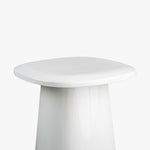 Co.House Designs Garner Side Table White Rounded Tabletop Detail CH-1002844-VN12-FN-OD-ST-WH-OS