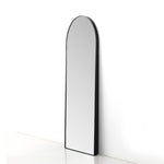 Georgina Floor Mirror Iron Matte Black Angled View Four Hands