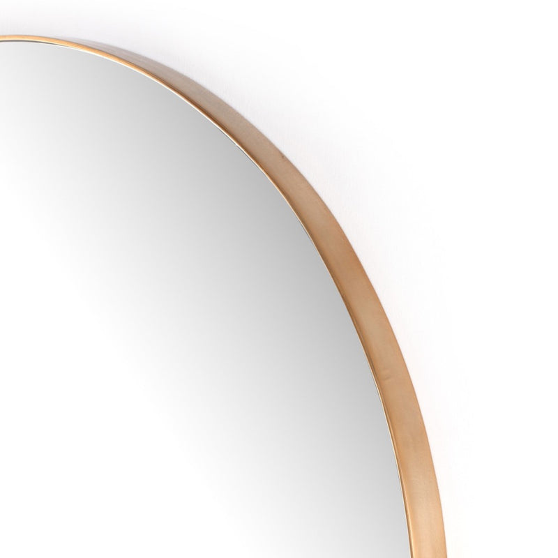 Georgina Round Mirror Polished Brass Side Detail Four Hands