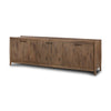 Glenview 6 Door Sideboard Weathered Oak Veneer Angled View Four Hands