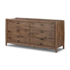 Glenview 6 Drawer Dresser Weathered Oak Veneer Angled View Four Hands