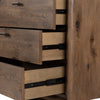 Glenview 6 Drawer Dresser Weathered Oak Veneer Angled Open Drawers 236472-001