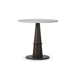 Goetz Bistro Table Honed White Marble Angled View Four Hands