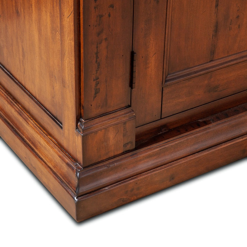 Home Trends & Design Tuscany 3-Door Buffet Chestnut Angled Base View