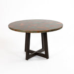 Graysill Round Copper Dining Table - Verde Medley Copper - Burnt Coconut Base