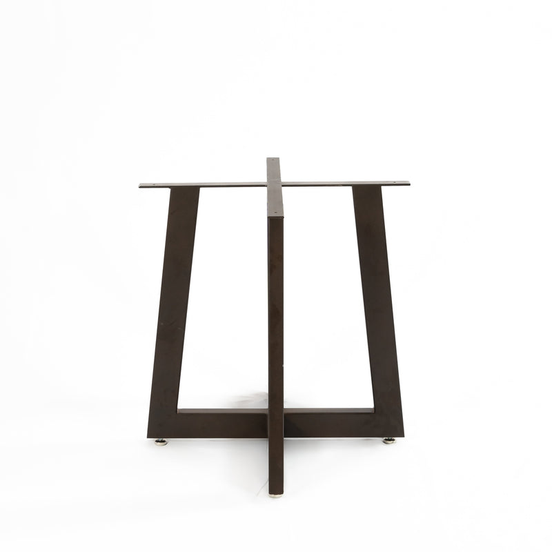 Graysill Iron Dining Table Base - Burnt Coconut Powder Coat Finish - Side View