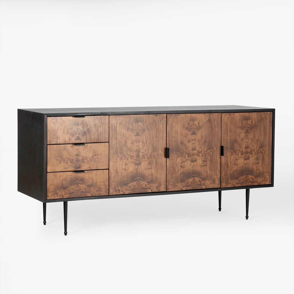 Gregory Burl Buffet Dark Brown Angled View Co.House Designs