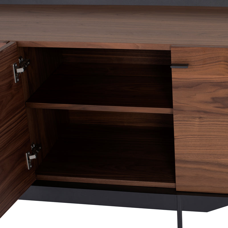 Shelf Detail - Egon Sideboard - Walnut & Titanium Steel - Nuevo Living - HGNE121