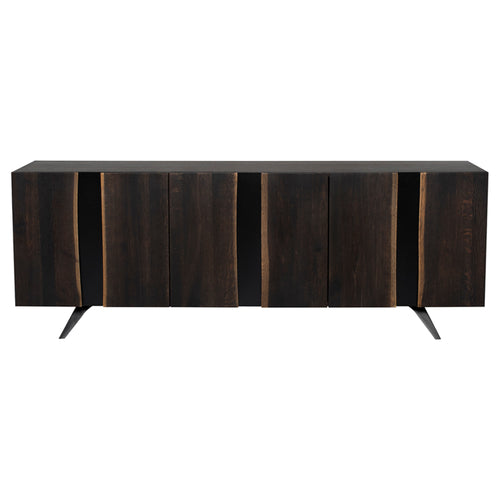 Front View - Vega Vertical Sideboard by Nuevo Living - Seared Finish - HGSR359
