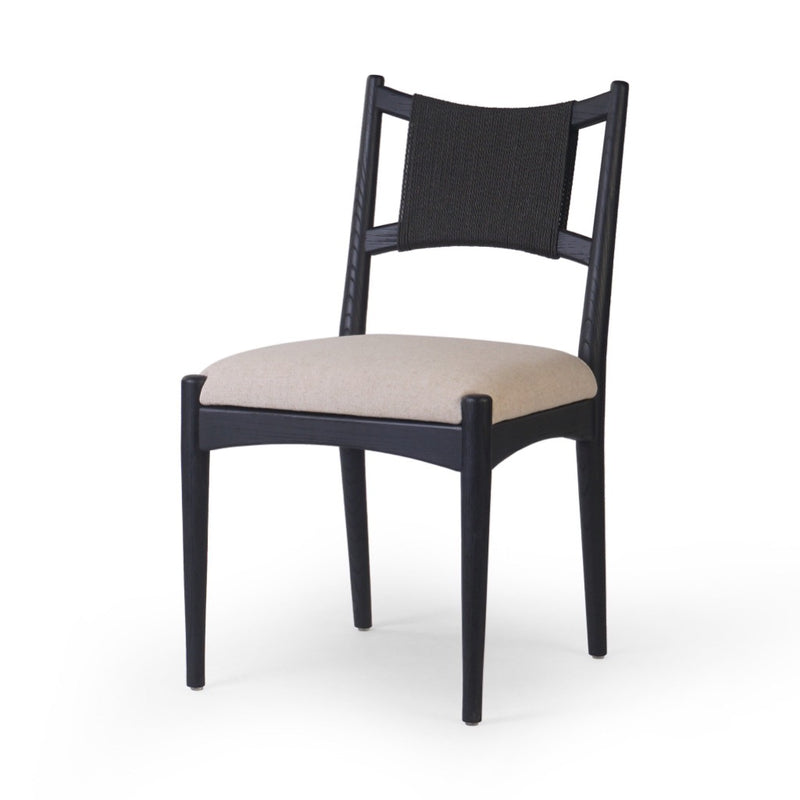 Haddon Dining Chair Black Rush Angled View 238904-003