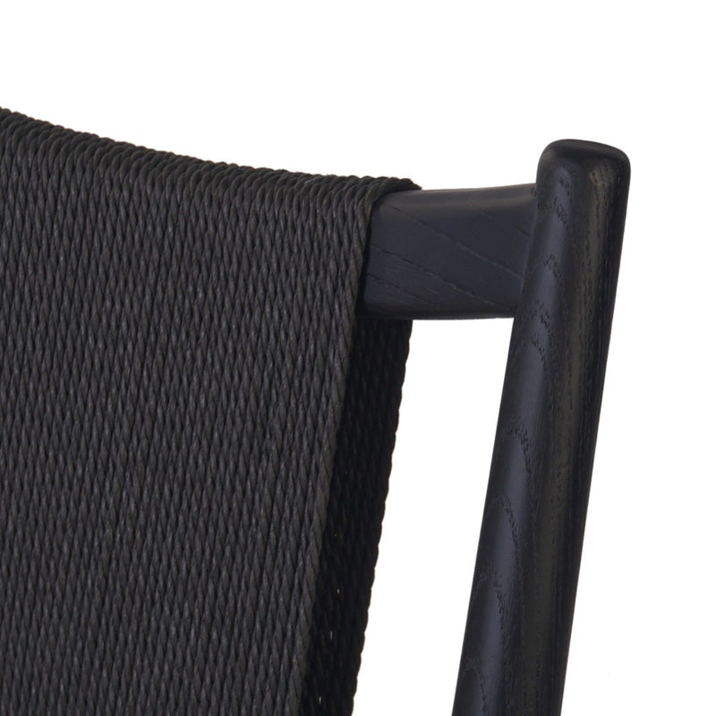 Haddon Dining Chair Black Rush Nettlewood Backrest Four Hands