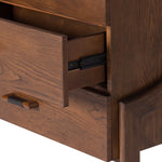 Four Hands Halston 6 Drawer Dresser Terra Brown Ash Veneer Open Drawers