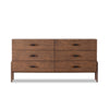 Halston 6 Drawer Dresser Terra Brown Ash Veneer Front Facing View 232428-001