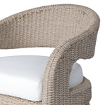 Hawkins Outdoor Dining Chair Vintage White Woven Curved Backrest 237998-005