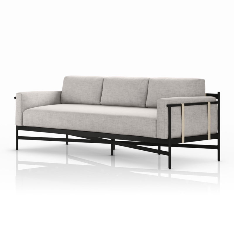 Hearst Outdoor Sofa Venao Grey Angled View Four Hands