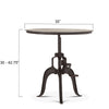 Industrial Loft Adjustable Side Table Matte Black Dimensions FIL-ST30MB