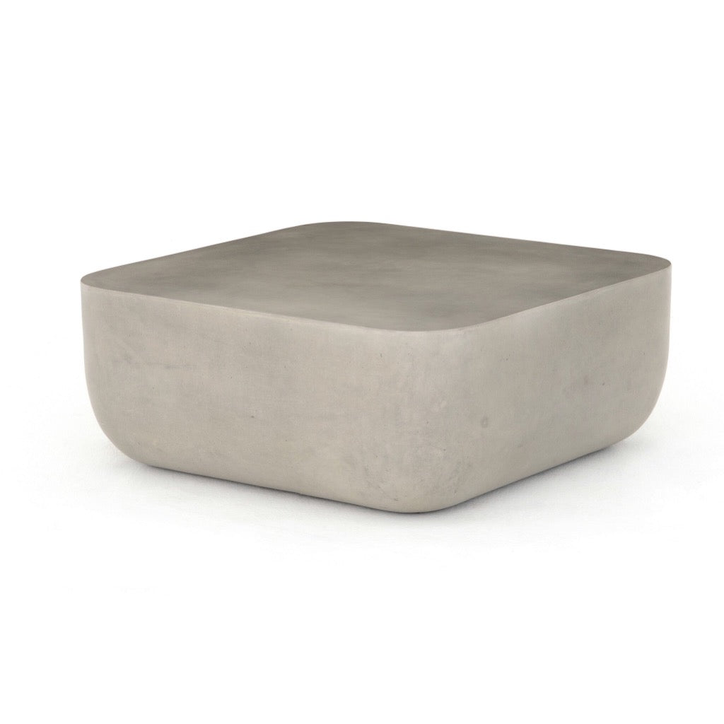 Ivan Square Coffee Table Grey Concrete Angled View VTHY-043