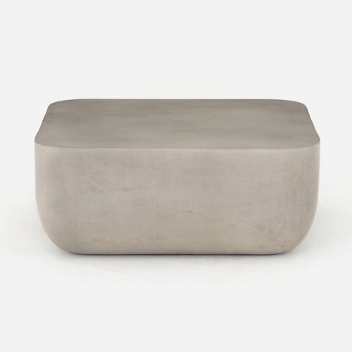 Ivan Square Coffee Table Grey Concrete Side View Four Hands