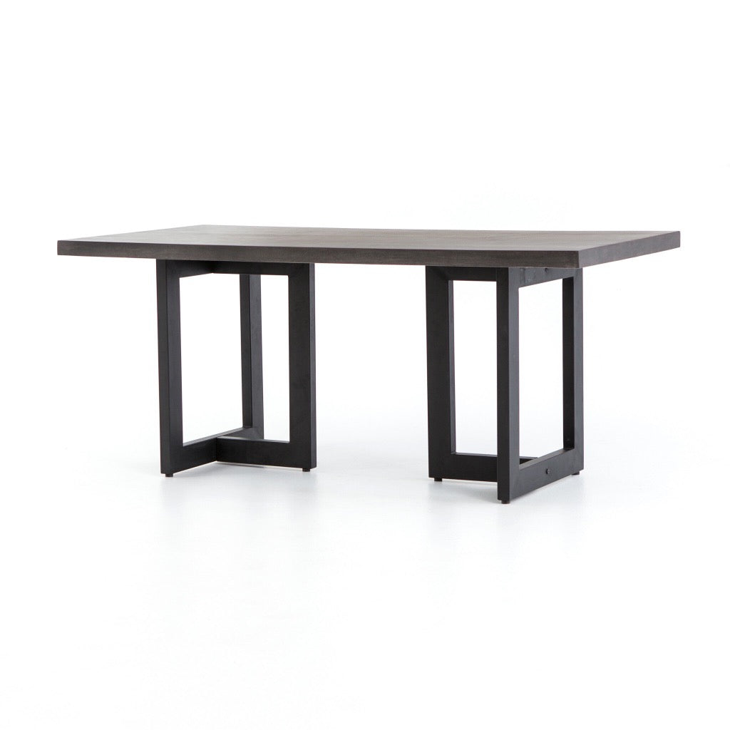 Judith Outdoor Dining Table Black Lavastone Angled View VCNS-F045