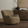 Kadon Swivel Chair Sheepskin Camel Staged View Four Hands