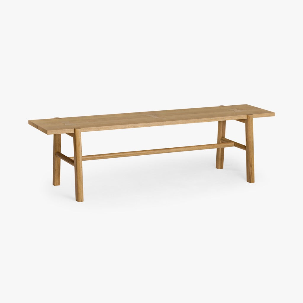 Kaja Oak Dining Bench Natural Angled View Co.House Designs