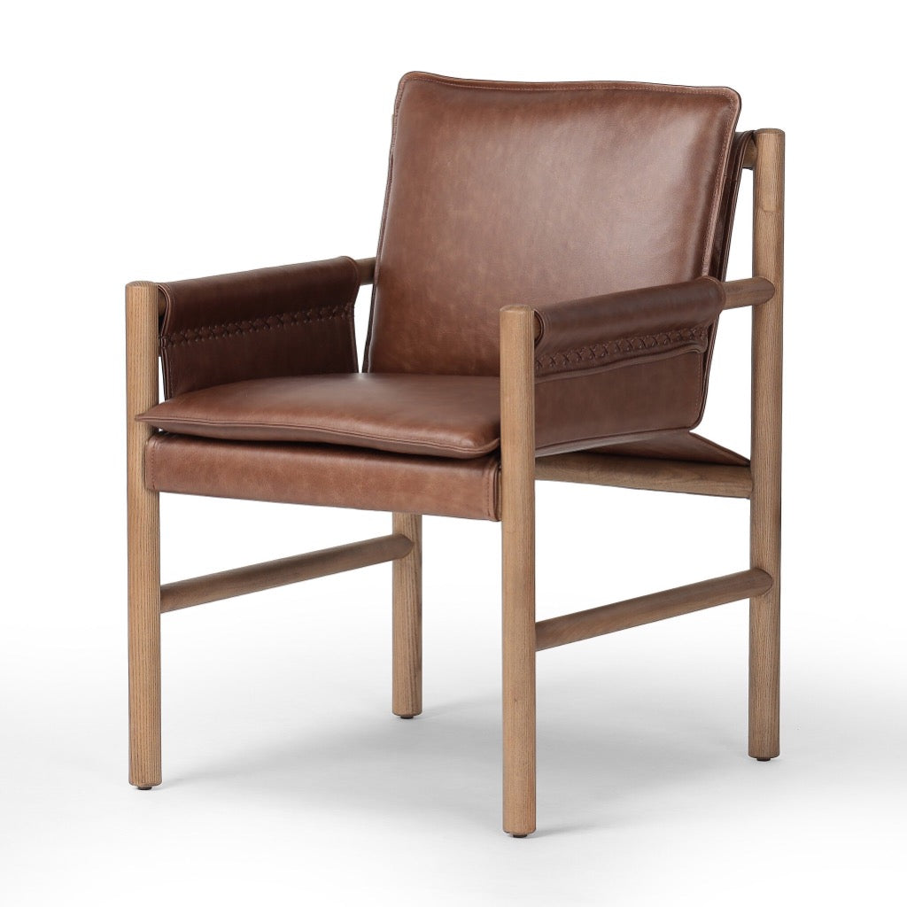 Kellis Dining Chair Havana Brown Angled View 245633-001