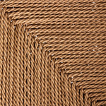 Four Hands Ladder Back Outdoor Dining Chair Stained Toasted Brown Rope Detail