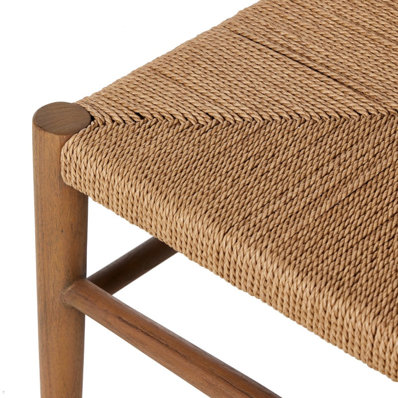 Ladder Back Outdoor Dining Chair Stained Toasted Brown Woven Seating 235197-008