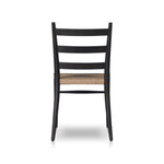 Ladder Back Outdoor Dining Chair Aged Ebony Teak Back View Four Hands