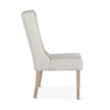 Home Trends & Design Lara Tufted Dining Chair Off White Linen Side View