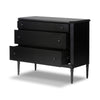 Four Hands Lendon 3 Drawer Dresser Black Angled View Open Drawers