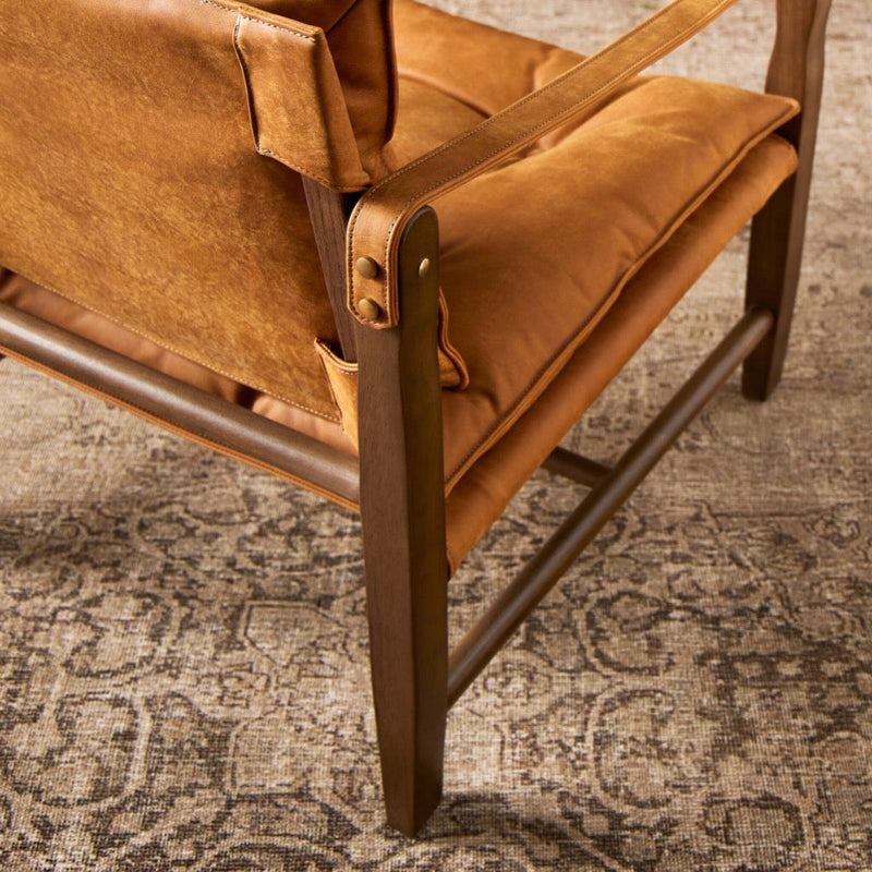 Four Hands Lenz Chair Kennison Cognac Staged View Legs