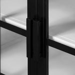 Lexington Media Console Black Glass Panel Door Handles 228487-001