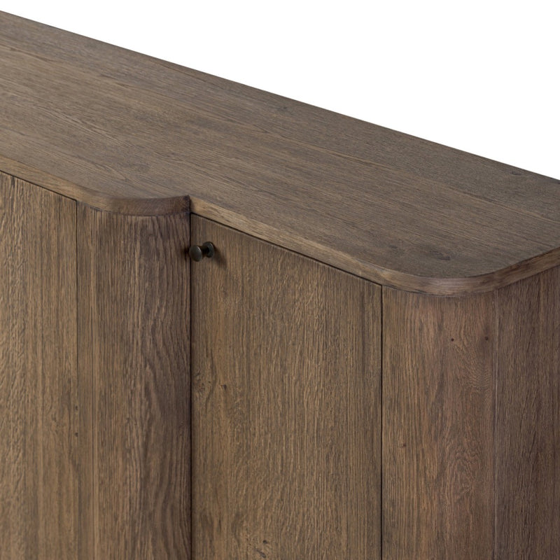 Leya Sideboard Weathered Oak Veneer Rounded Corner 245738-001