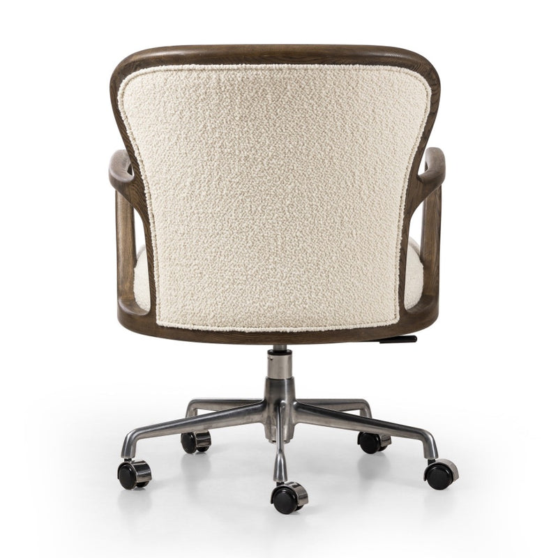 Lilo Desk Chair Durham Cream Back View Four Hands