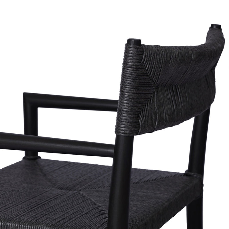 Lomas Outdoor Dining Armchair Vintage Coal Backrest Four Hands