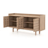 Four Hands Lula Outdoor Sideboard Washed Brown-FSC Angled Open Doors