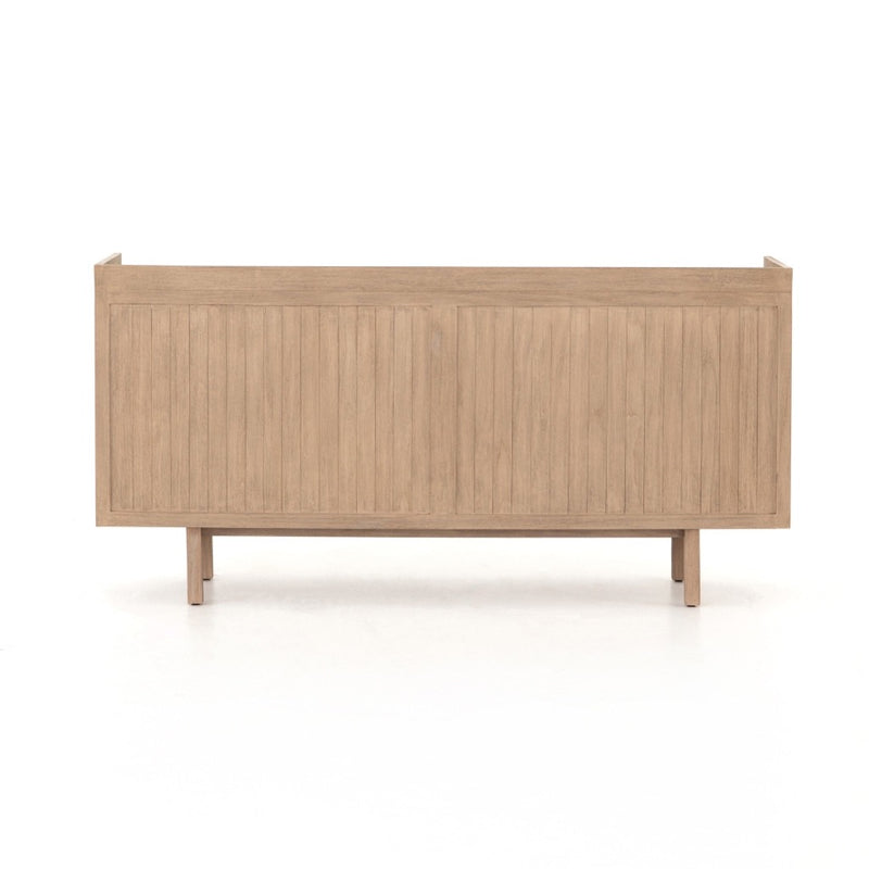 Lula Outdoor Sideboard Washed Brown-FSC Back View Four Hands