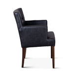 Home Trends & Design Madison Dining Armchair Black Leather Side View