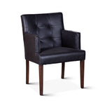 Home Trends & Design Madison Dining Armchair Black Leather Angled View