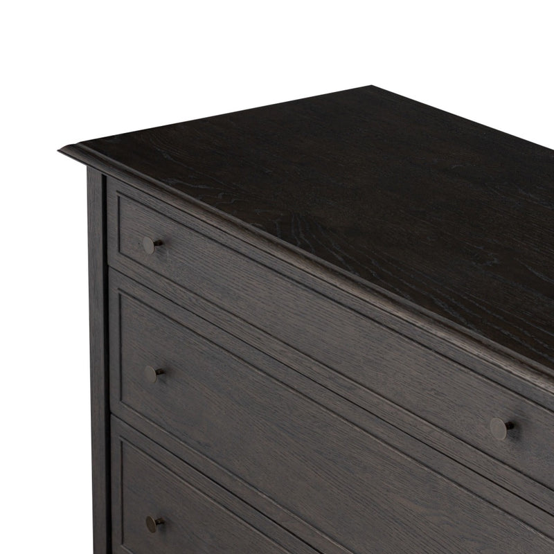 Maggie 6 Drawer Dresser Smoked Black Oak Veneer Top View 246648-002