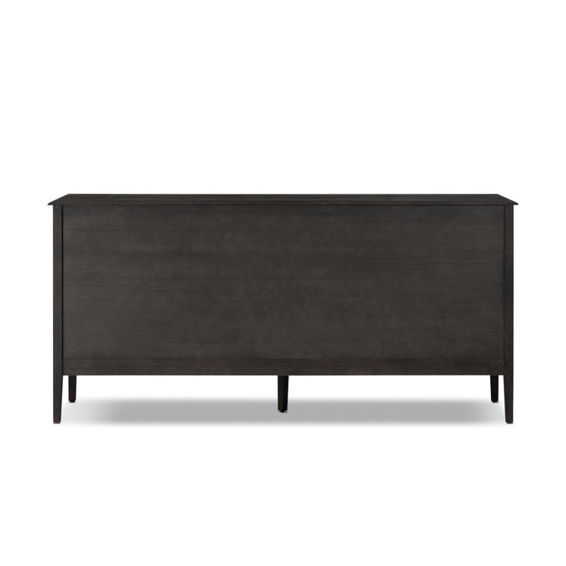 Maggie 6 Drawer Dresser Smoked Black Oak Veneer Back View 246648-002