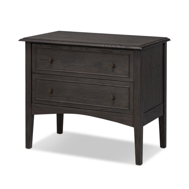 Maggie Nightstand Smoked Black Oak Veneer Angled View 246654-002