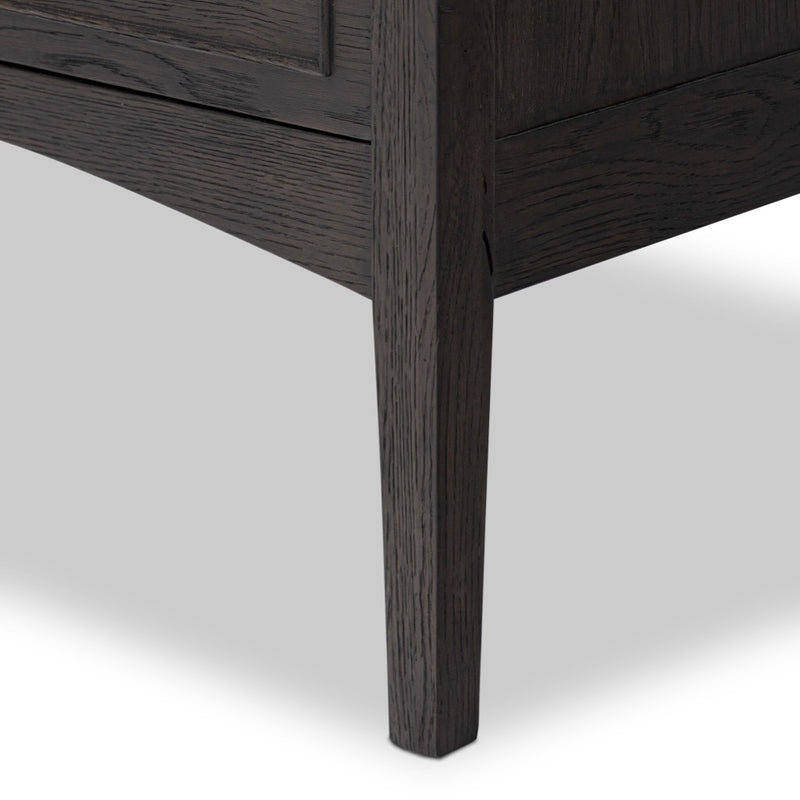 Maggie Nightstand Smoked Black Oak Veneer Legs Four Hands