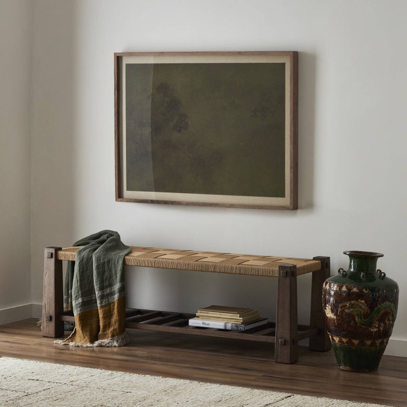 Malin Accent Bench Natural Paper Cord Staged View 246180-001