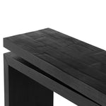 Matthes Large Console Table Aged Black Pine Top View 243556-003