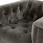 Four Hands Maxx Swivel Chair Sapphire Birch Tufted Detail