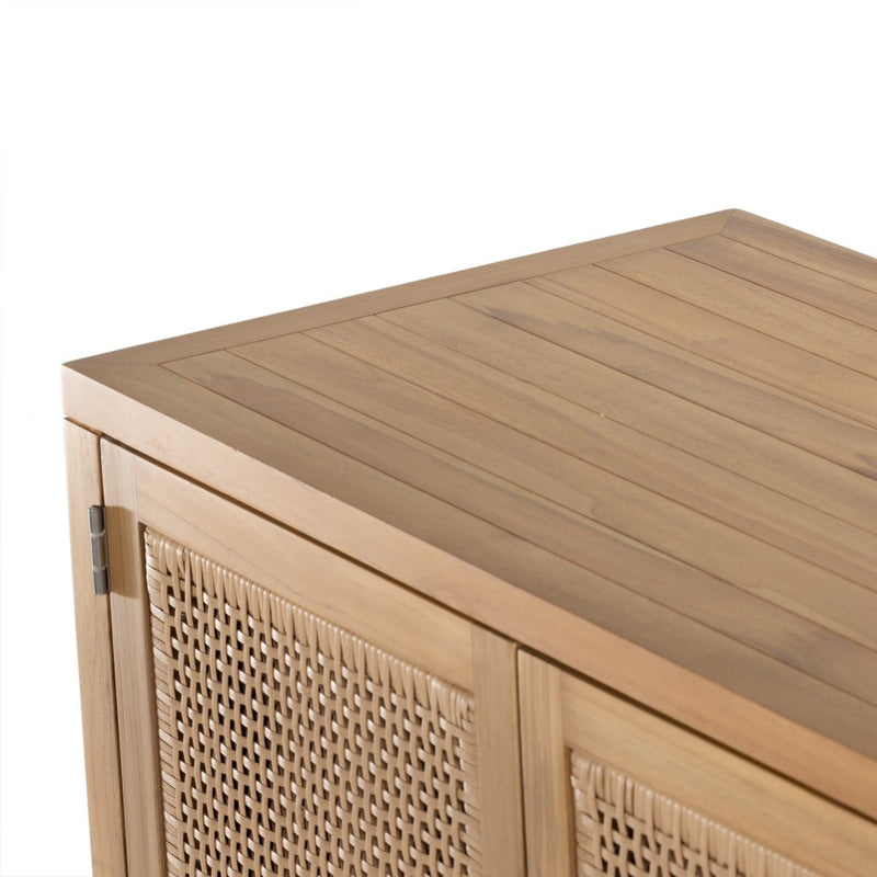 Merit Outdoor Sideboard Natural Teak-FSC Teak Tabletop Detail 229414-001